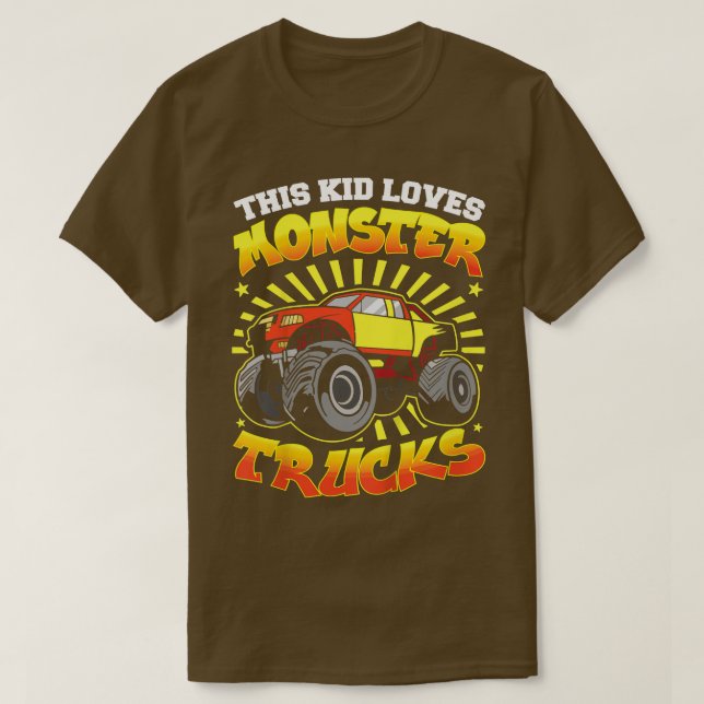Kids this Kid Kärlek Monster Lastbilar1795 T Shirt (Design framsida)