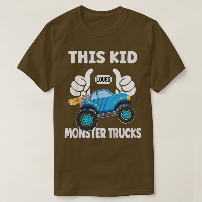 Kids this Kid Kärlek Monster Lastbilar 1794 T Shirt (Design framsida)