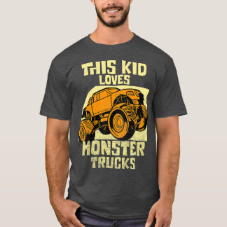 Kids This Kid Loves Monster Trucks Boys Girls  T Shirt