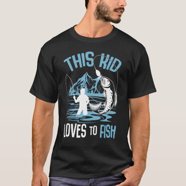 Kids This Kid Loves to Fish Bass Fishing Fisherman T Shirt (Framsida)