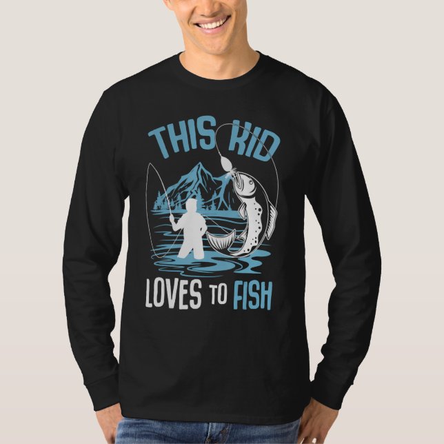 Kids This Kid Loves to Fish Bass Fishing Fisherman T Shirt (Framsida)