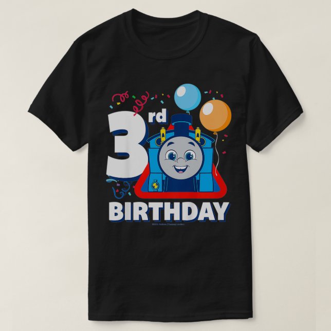 Kids Thomas & Friends Lycklig 3:e födelsedagen T Shirt (Design framsida)