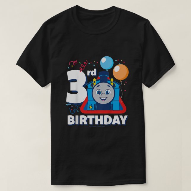 Kids Thomas Friends Lycklig 3:e födelsedagen T Shirt (Design framsida)