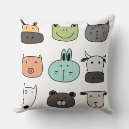 Kids Throw Cushion - Animal Ansikte Kudde
