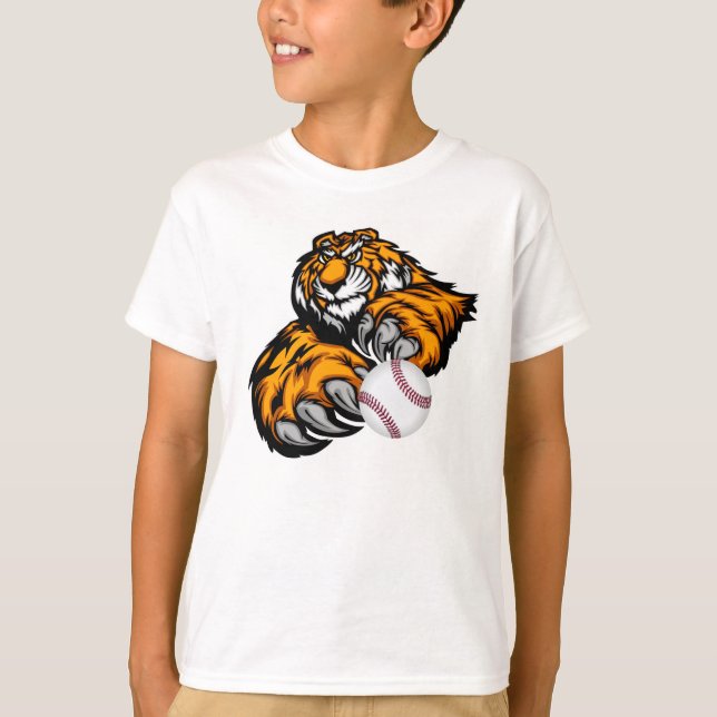 Kids Tiger Baseball T-Shirt (Framsida)