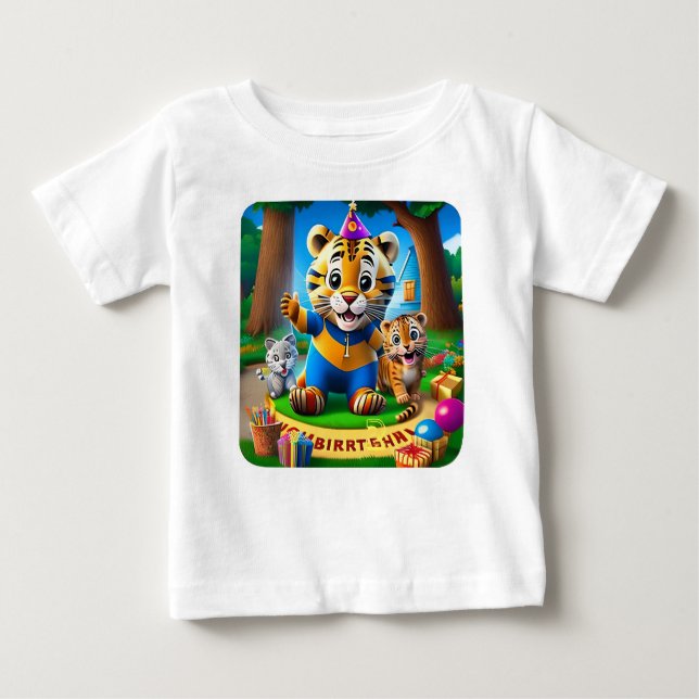Kids  Tiger's Neighborhood 2nd Birthday T Shirt (Framsida)