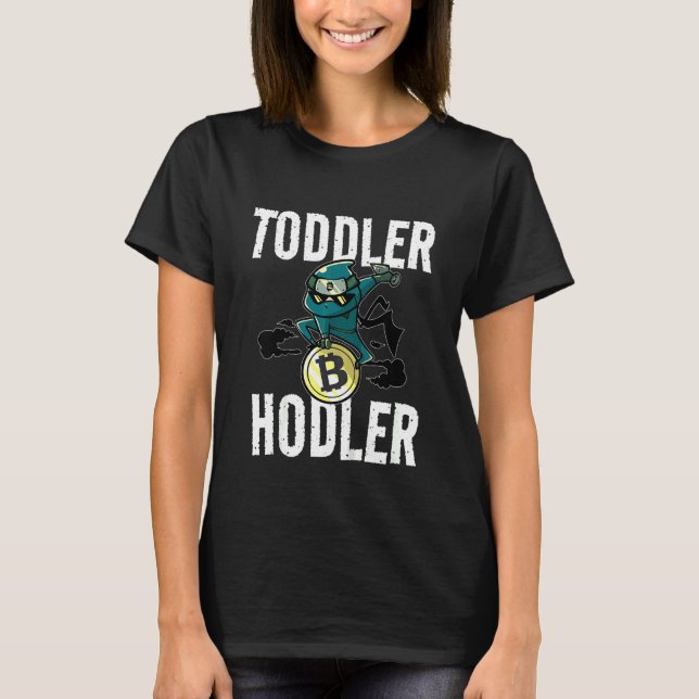 Kids Toddler Hodler Bitcoin Ninja with Sunglasses  T Shirt (Framsida)