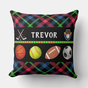 Kids Toppen Sports Tartan Personlig Kudde