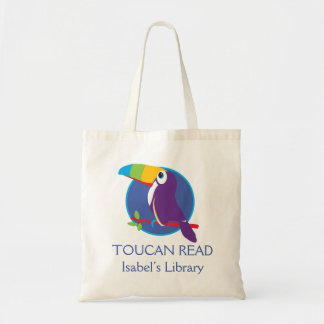 Kids toucan kan läsa bild bibliotek väska
