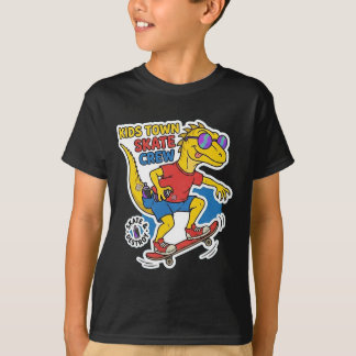 Kids Town Skate Crew Dinosaur Skateboard Tecknad F T Shirt
