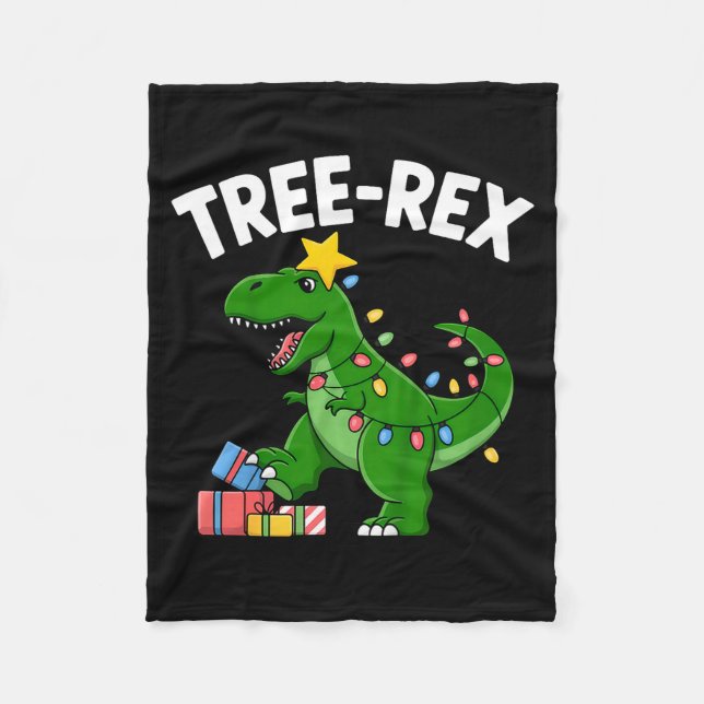 Kids Tree-rex Christmas Dinosaur T-rex Shirt Toddl Fleecefilt (Framsidan)