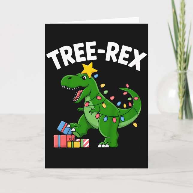 Kids Tree-rex Christmas Dinosaur T-rex Shirt Toddl Kort (Framsida)