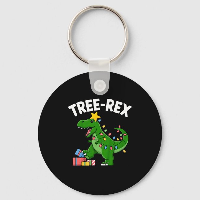 Kids Tree-rex Christmas Dinosaur T-rex Shirt Toddl Nyckelring (Framsida)