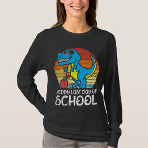 Kids Trex Lycklig i går School Sunset Retro Gradu T Shirt