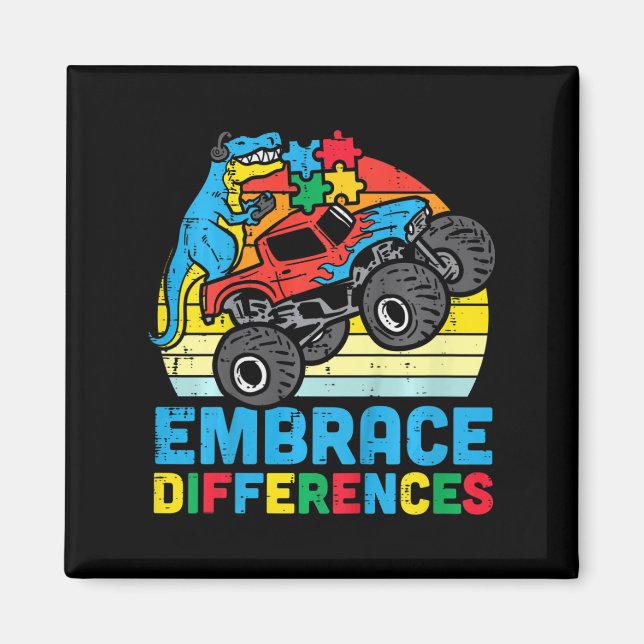 Kids Trex Monster Lastbil embrace Differentialism  Magnet (Framsidan)
