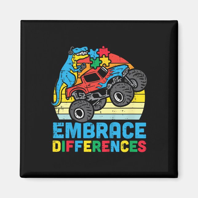 Kids Trex Monster Lastbil embrace Differentialism  Magnet (Framsidan)