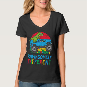 Kids Trex Monster Lastbil Rawrsomely Different Aut T Shirt