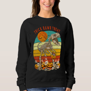 Kids Trick Rawr Treat Skeleton Dino Småbarn Boys T Shirt