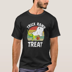 Kids Trick Rawr Treat Skeleton Dino Trex Småbarn B T Shirt