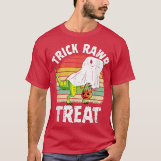 Kids Trick Rawr Treat Skeleton Dino Trex Småbarn B T Shirt