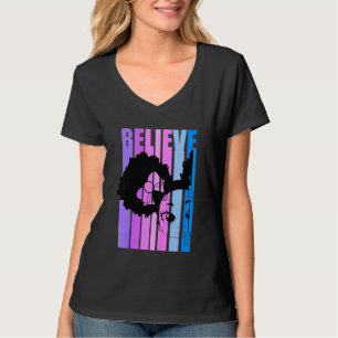 Kids Tro Retro Black Girls Peekaboo Afro Natur T Shirt