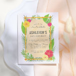 Kids Tropical Bamboo Ram Luau Födelsedagsfest Inbjudan Vykort<br><div class="desc">Roligten inbjudan har en bambu ram med en utsträckt arbetsyta. Det finns tropiska löv och färgstarka, exotiska blommor som går igenom bakifrån. Om du vill ändra informationen om party skriver du bara anpassningsbarna i mallrutorna. De här vykorten går tillbaka till en blek rosa färg. Den här designen är perfekt för...</div>