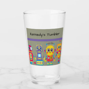Kids Tumbler med robots Glaskopp