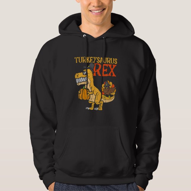 Kids Turkeysaurus Rex Dab Turkey Dino Toddler Boys Hoodie (Framsida)