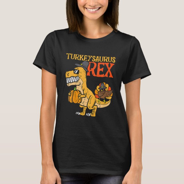 Kids Turkeysaurus Rex Dab Turkey Dino Toddler Boys T Shirt (Framsida)