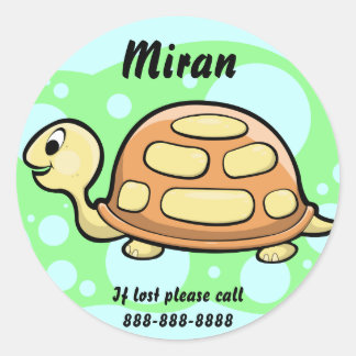 Kids Turtle ID Badge Runt Klistermärke