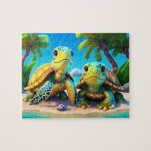 Kids Turtles Jigszawa Puzzle - Tropical Pussel (Horisontell)