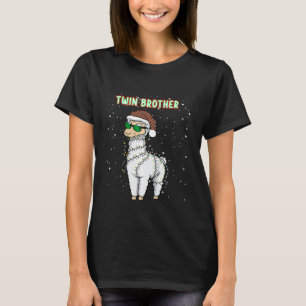 Kids Twin Brother Llama Älskare matchande jul T Shirt