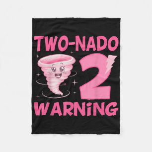 Kids Two-nado Warning 2:a födelsedag Rosa Tornado Fleecefilt