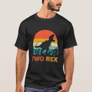 Kids Two Rex Birthday Två Rex Dinosaur 2nd Birthda T Shirt