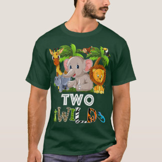 Kids Two Vild Zoo Theme Birthday Safari Jungle Mat T Shirt