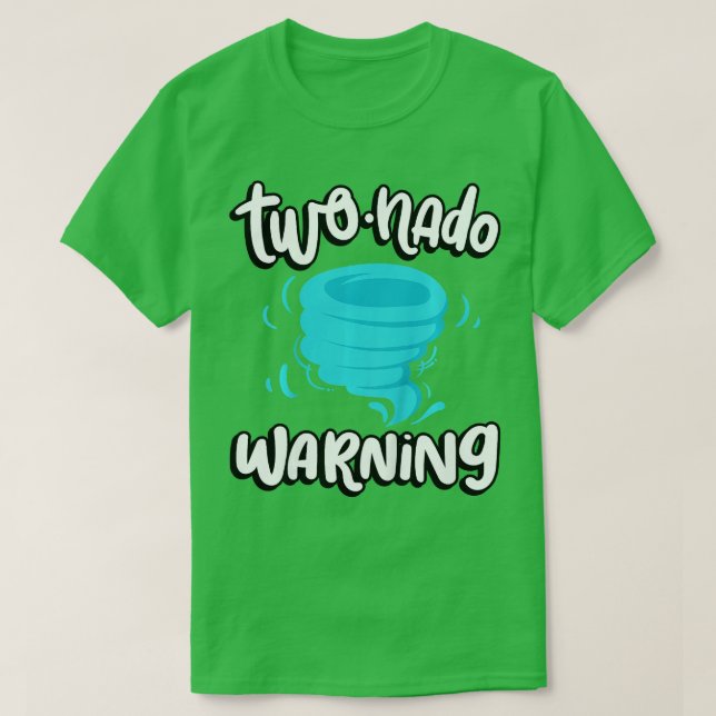Kids Twonado Warning 2:a födelsedag Tornado ThLED  T Shirt (Design framsida)