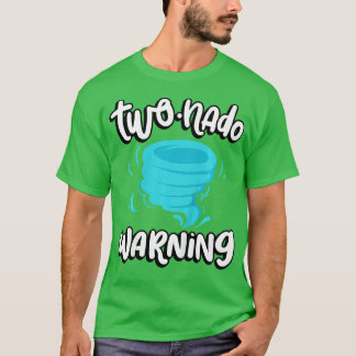 Kids Twonado Warning 2:a födelsedag Tornado ThLED T Shirt