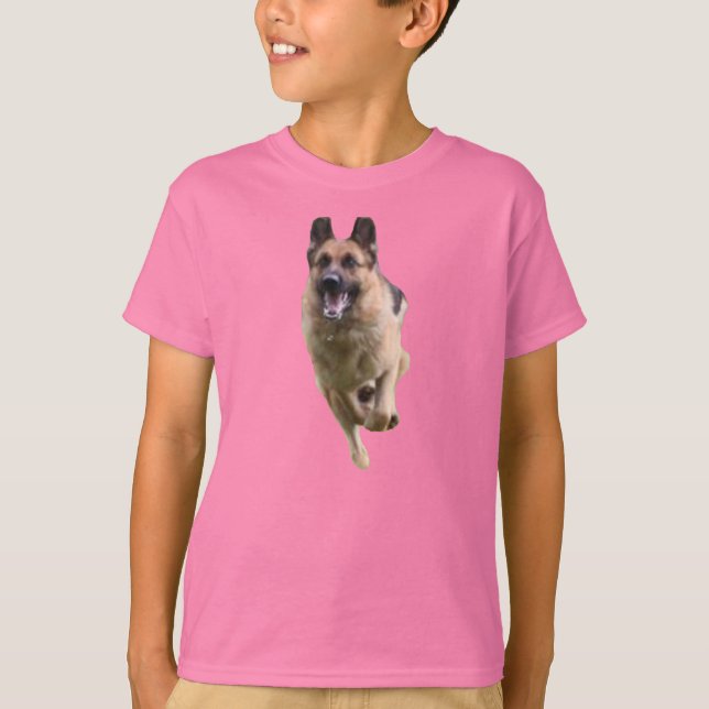 Kids tysk Shepherd Sleeve V-Nacke T-Shirt (Framsida)
