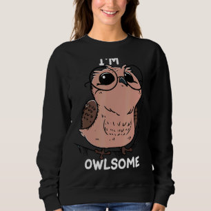 Kids Uggla Girls Boys Pun Joke Bird Jag är Owlsome T Shirt