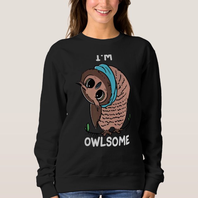 Kids Uggla Girls Boys Pun Joke Bird Jag är Owlsome T Shirt (Framsida)