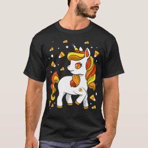 Kids Unicorn Candy corn Girls Halloween T Shirt