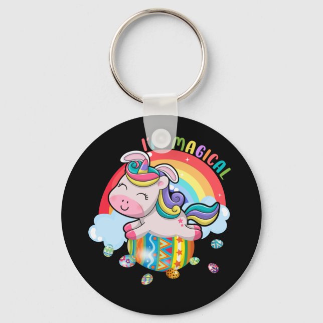 Kids Unicorn Påskägg Rainbow Magic Nyckelring (Framsida)
