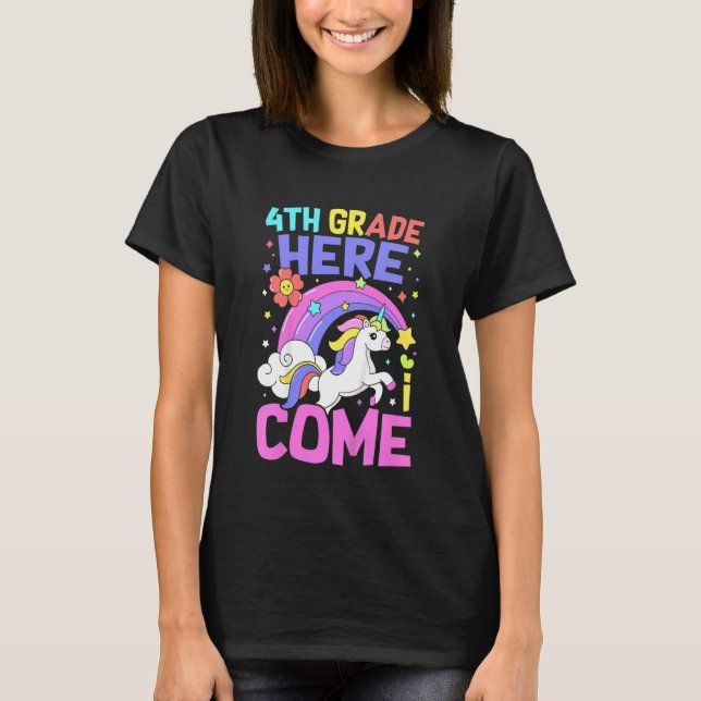 Kids Unicorn  Teacher Students 4th Grade Back To S T Shirt (Framsida)