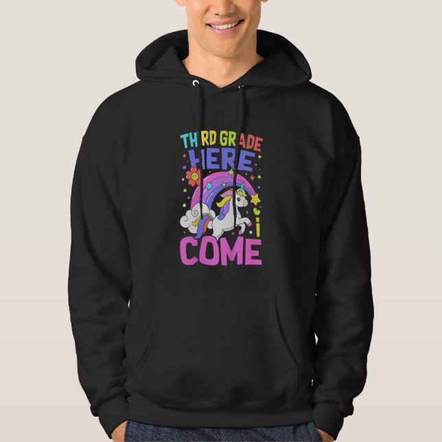 Kids Unicorn  Teacher Students Third Grade Back To Hoodie (Framsida)