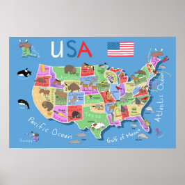 Kids US Karta Poster