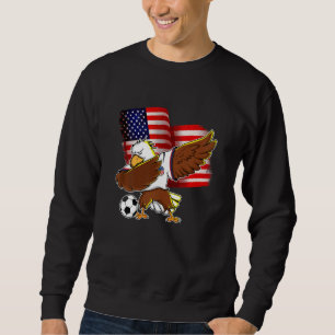 Kids Usa Soccer Kids Dabbing American Eagle Fläkt Lång Ärmad Tröja