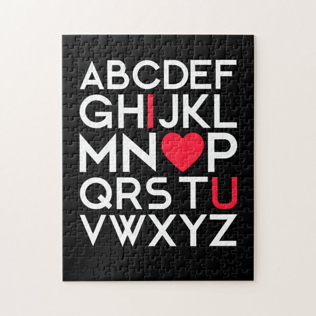 Kids Valentine Day, ABC I Kärlek You valentines Pussel (Vertikal)