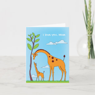 Kids Valentine Giraffe Kärlek Card Helgkort