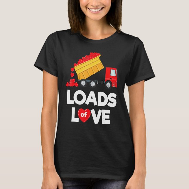 Kids Valentine Lastbil Boys Loads of Kärlek T Shirt (Framsida)