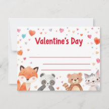 Kids Valentine Mini Note Cards | Cute Cartoons